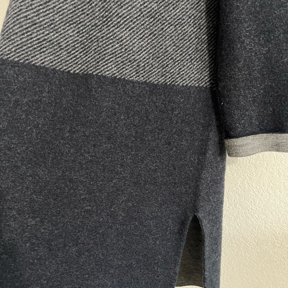 NWT POETRY FUNNEL-NECK COAT BOILED WOOL US SIZE 14 XXL NAVY & WHITE Long Sweater - Picture 9 of 16